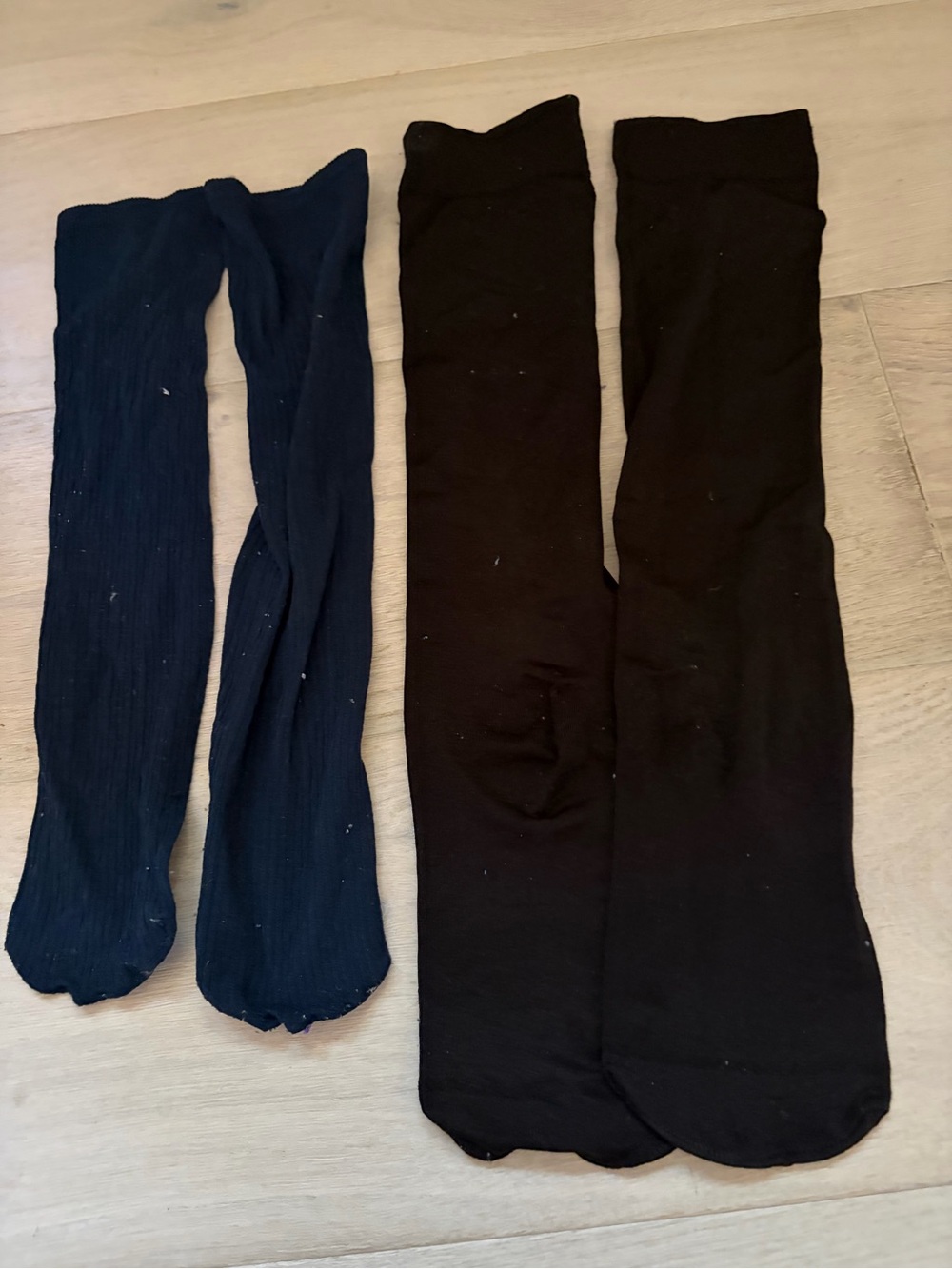 Classic Black and Navy Knee-High Trouser Socks - Two Pairs